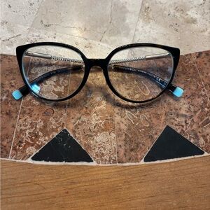 Tiffany & Co Eyeglasses Frames Blue Black w/ Box Case Complete Set RX